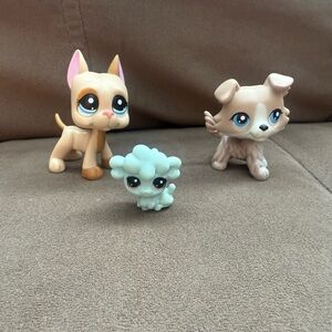 Littlest Pet Shop Tan and Cream Dog Figures Set